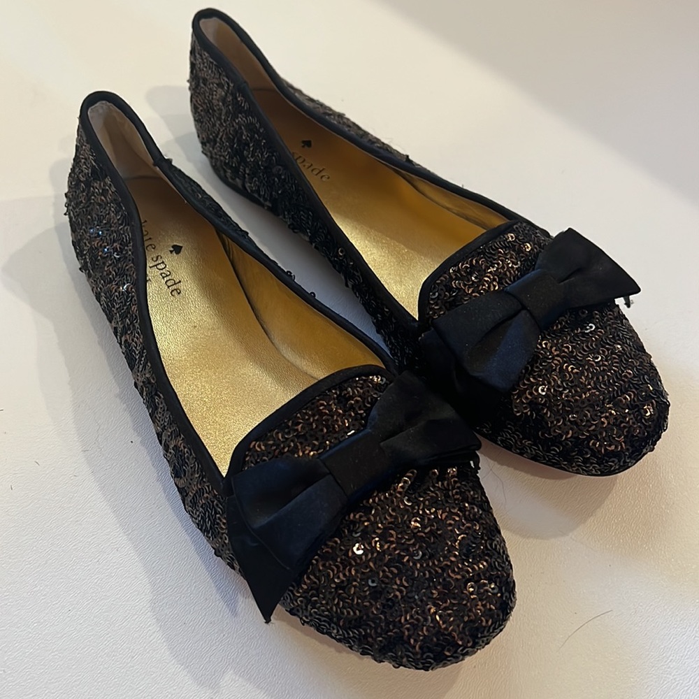 Kate Spade sequin flat Sz 7 BRAND NEW